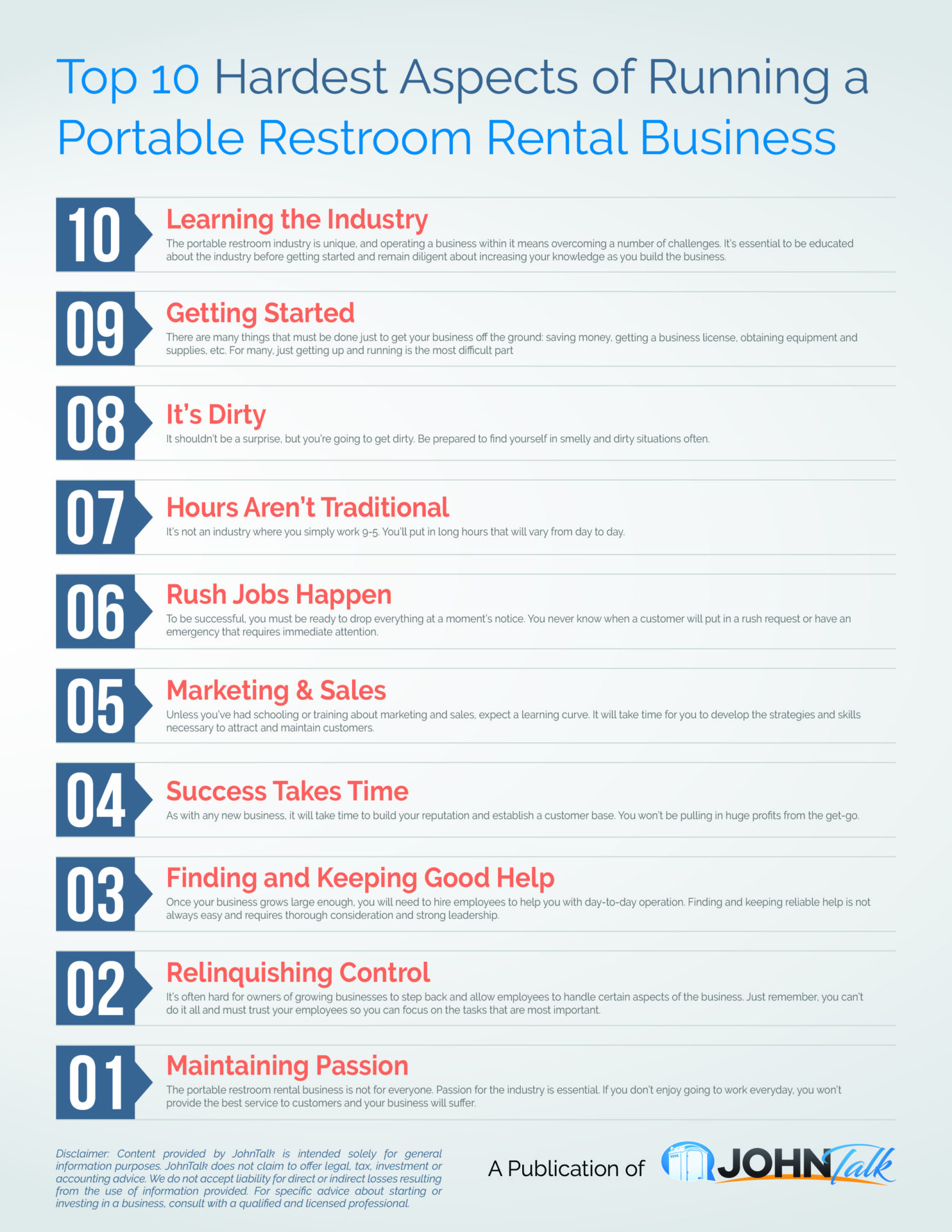 Top 10 Hardest Aspects of Running a Portable Restroom Rental Business
