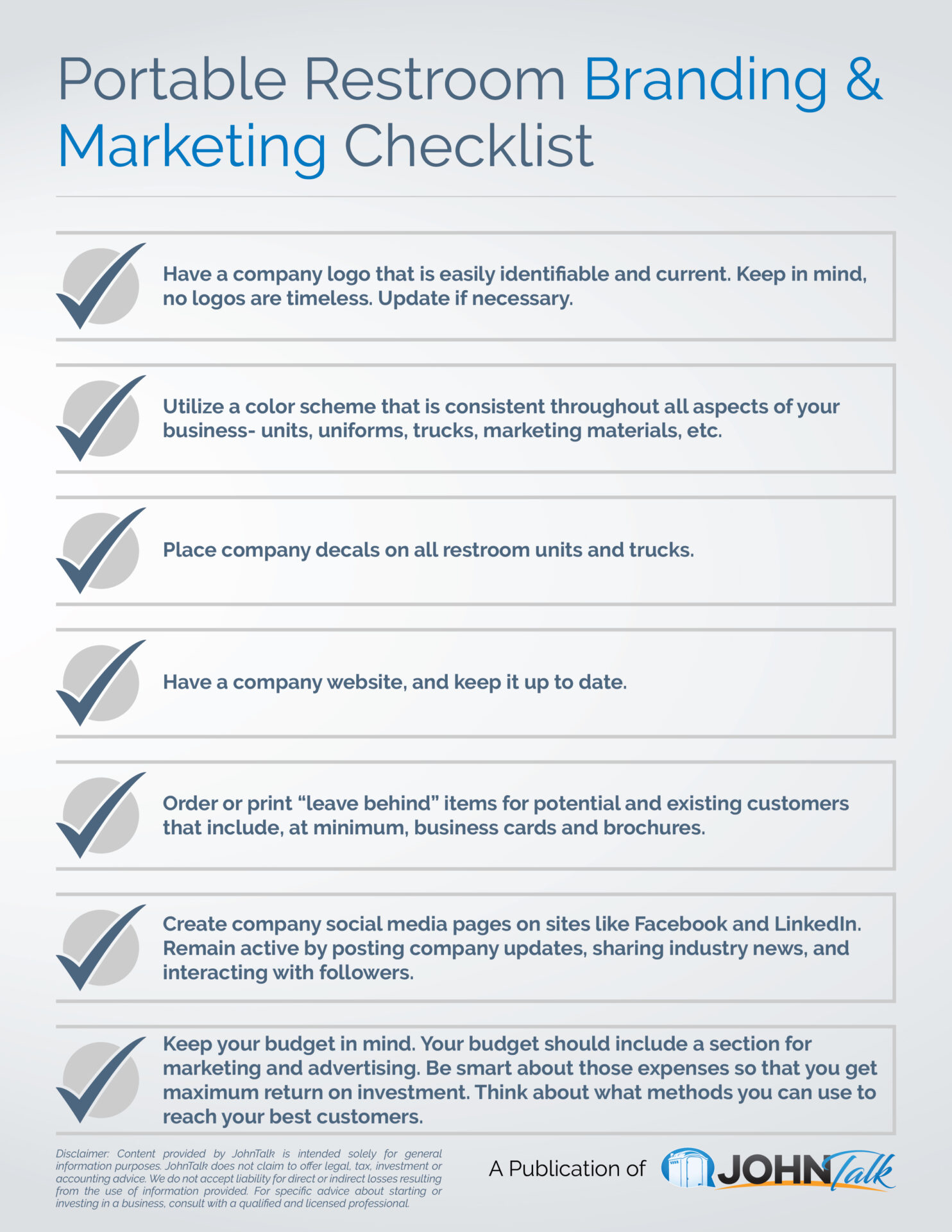 Portable Restroom Branding & Marketing Checklist