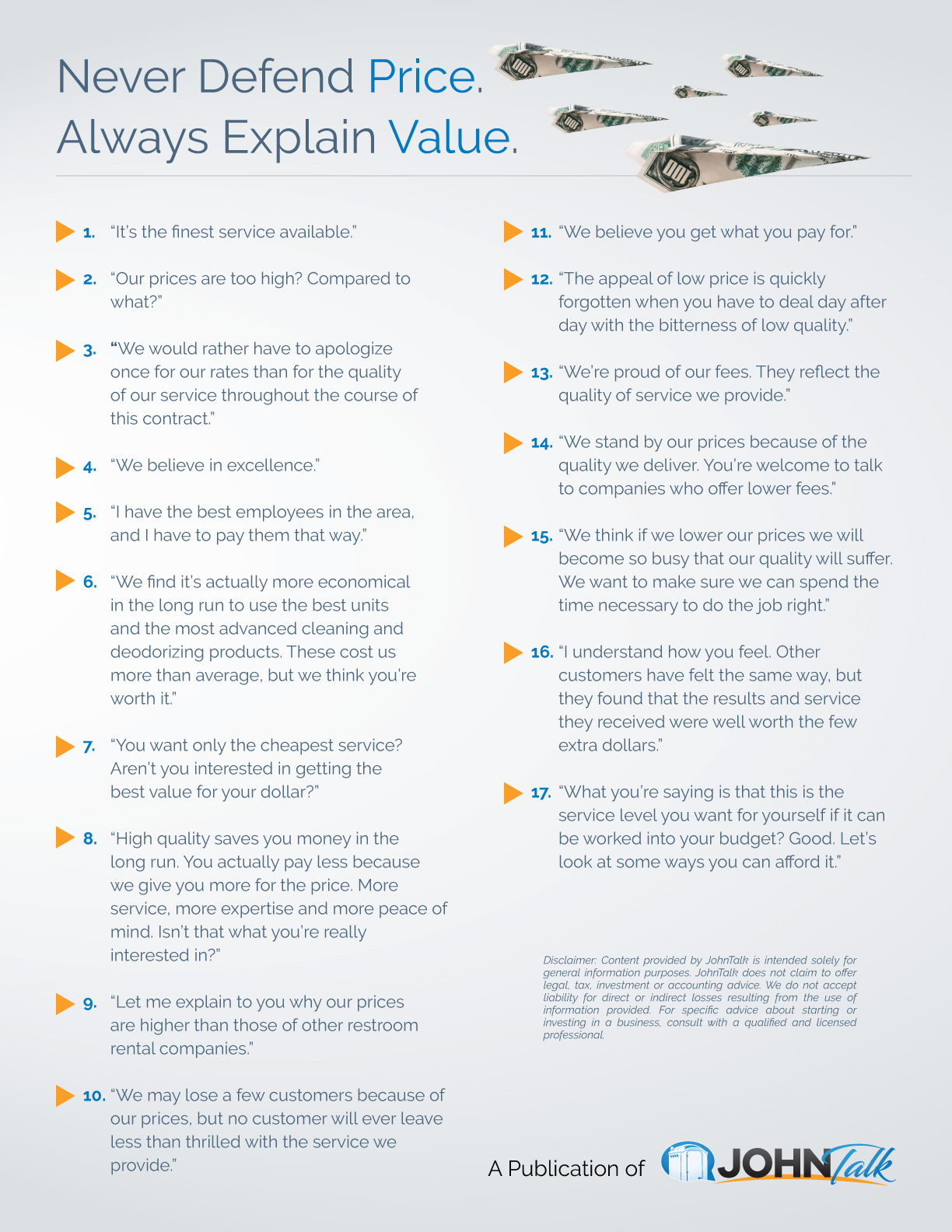 Never Defend Price Always Explain Value
