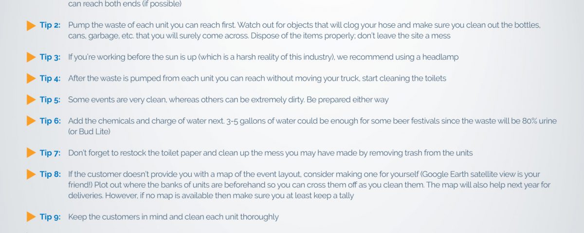 Tips for Cleaning a Large Bank of Portable Restrooms