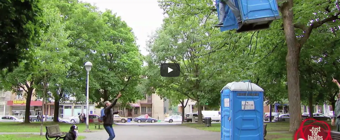 Lifted Porta-Potty Prank