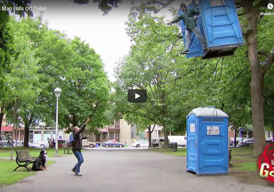 Lifted Porta-Potty Prank