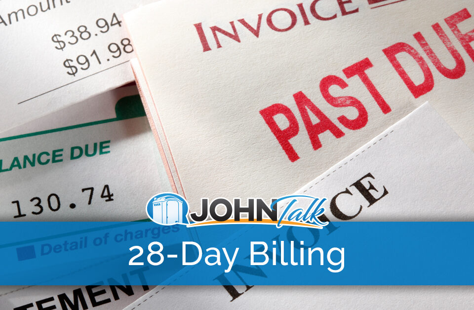A closeup of a stack of invoices