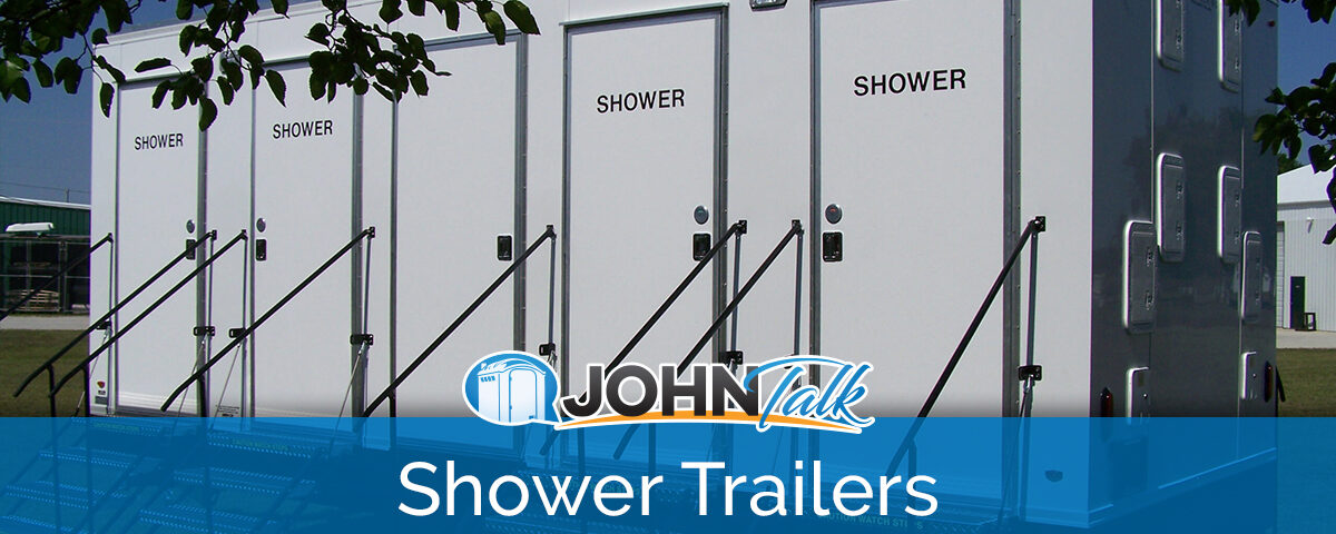 A 4-stall portable shower trailer