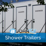 A 4-stall portable shower trailer