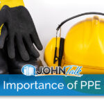 Gloves, boots, a hard hat and safety earmuffs