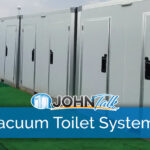 A row of white units containing vacuum toilet systems