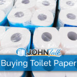 Packs of toilet paper in shrink wrap packaging